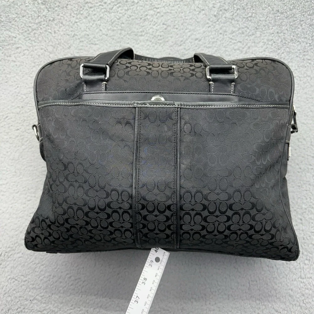 Coach Signature Black Briefcase Business Attache Laptop Bag w/o Shoulder Strap